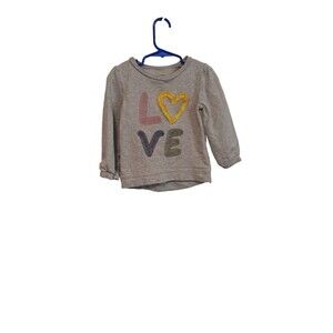 Simple joys girls grey "Love" sweater